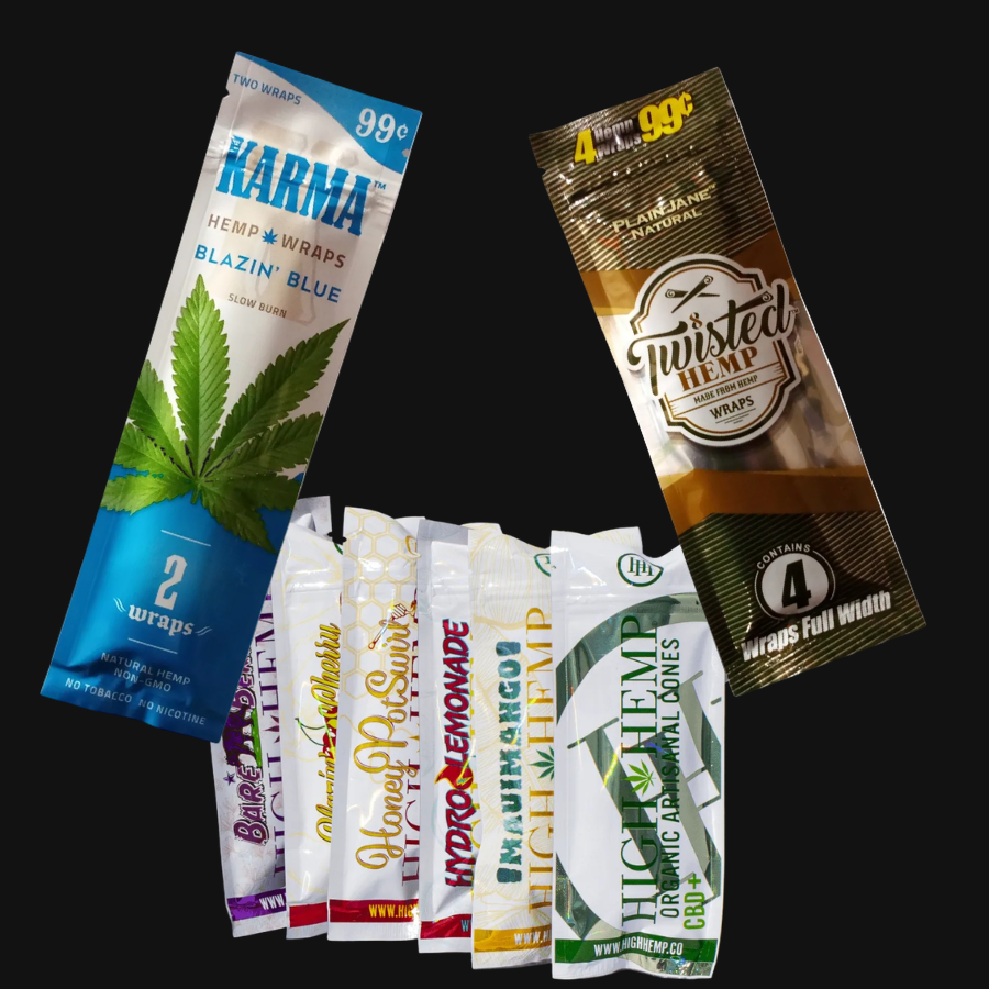 Hemp Wraps & Cones of various types