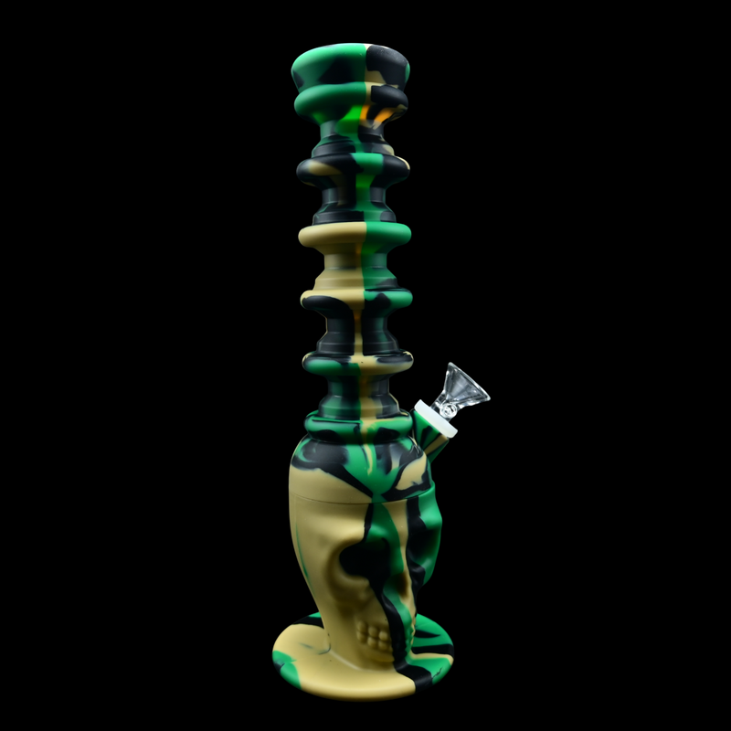11" Skull Extendo Silicone Water Pipe