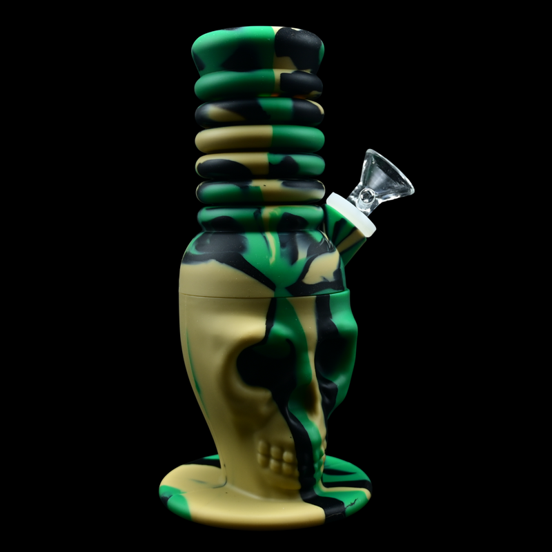 11" Skull Extendo Silicone Water Pipe