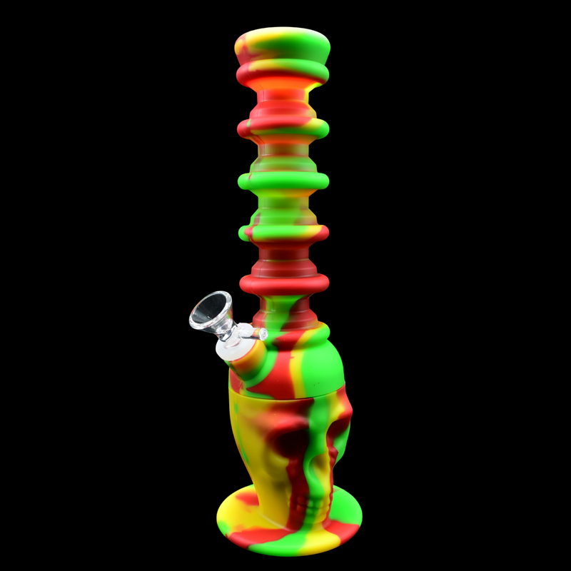 11" Skull Extendo Silicone Water Pipe