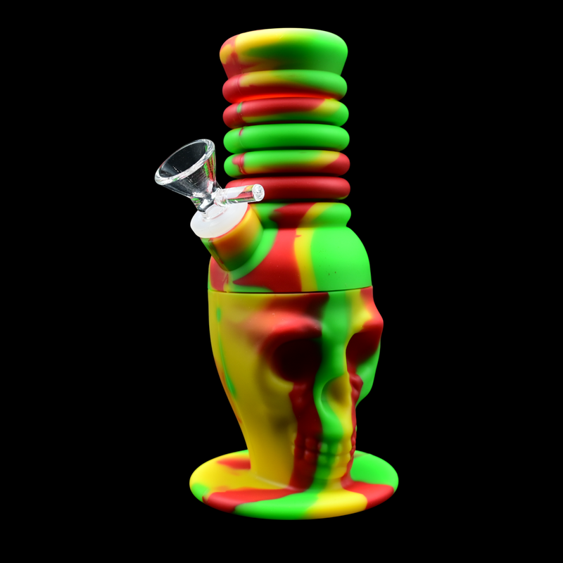 11" Skull Extendo Silicone Water Pipe
