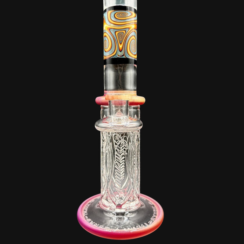 710 Pipes Smoke Shop Avant-Garde glass water pipe with amber-purple accents and wig wag design.