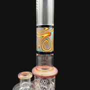 710 Pipes Smoke Shop Avant-Garde glass water pipe with wig wag design, amber-purple accents.