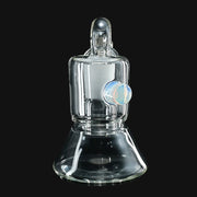 710 Pipes Smoke Shop 18mm clear glass dry catcher with an iridescent marble accent.