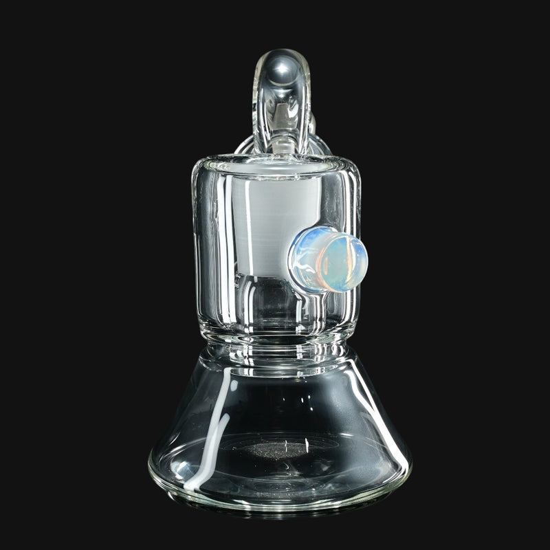 710 Pipes Smoke Shop 18mm clear glass dry catcher with an iridescent marble accent.
