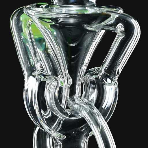 710 Pipes Smoke Shop AF Partial Color Recycler glass bong, 7 inches tall with 10mm joint and intricate recycler design.