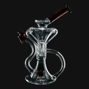 710 Pipes Smoke Shop AF Partial Color Recycler glass water pipe, 7 inches tall with 10mm joint and red accents.