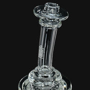 710 Pipes Smoke Shop Avant-Garde Clear Classic Columnar glass dab rig with integrated percolation and intricate internal structures.