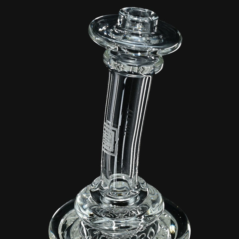 710 Pipes Smoke Shop Avant-Garde Clear Classic Columnar glass dab rig with integrated percolation and intricate internal structures.