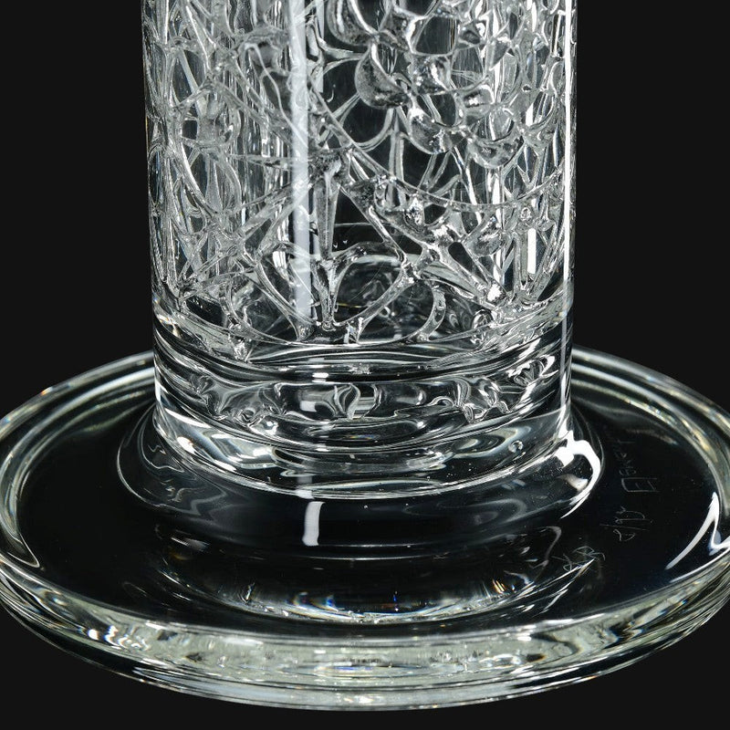 710 Pipes Smoke Shop Avant-Garde Clear Classic Columnar glass water pipe with intricate internal design.