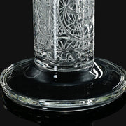 710 Pipes Smoke Shop Avant-Garde Clear Classic Columnar glass water pipe with intricate internal designs and a wide base.