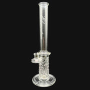 710 Pipes Smoke Shop Avant-Garde Clear Elementum Membrane Tube water pipe with pink accents and 8-hole percolator.