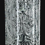 710 Pipes Smoke Shop Avant-Garde Clear Classic Columnar glass bong with intricate etched butterfly design.