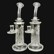 710 Pipes Smoke Shop Avant-Garde Clear Membrane Columnar glass water pipe with intricate internal design and integrated percolation.