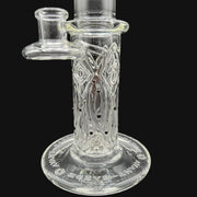 Avant-Garde Clear Membrane Tube by 710 Pipes Smoke Shop. Clear glass water pipe with intricate raised patterns and integrated percolation.