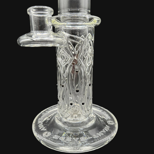 Avant-Garde Clear Membrane Tube by 710 Pipes Smoke Shop. Clear glass water pipe with intricate raised patterns and integrated percolation.