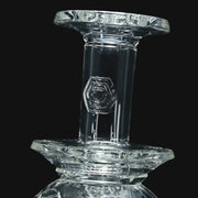 Clear borosilicate glass Avant-Garde Deco Orb Fila Peak Top #2 for Puffco Peak, featuring intricate Membrane Tech.