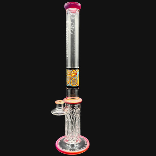 710 Pipes Smoke Shop Avant-Garde glass water pipe with wig wag design, amber-purple accents.
