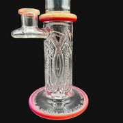 710 Pipes Smoke Shop Avant-Garde glass water pipe with amber-purple accents and wig wag design.