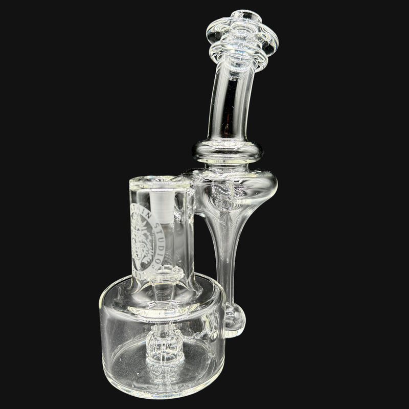 710 Pipes Smoke Shop Bear Mountain Studios clear glass 14mm DD RBR dab rig with matching carb cap.