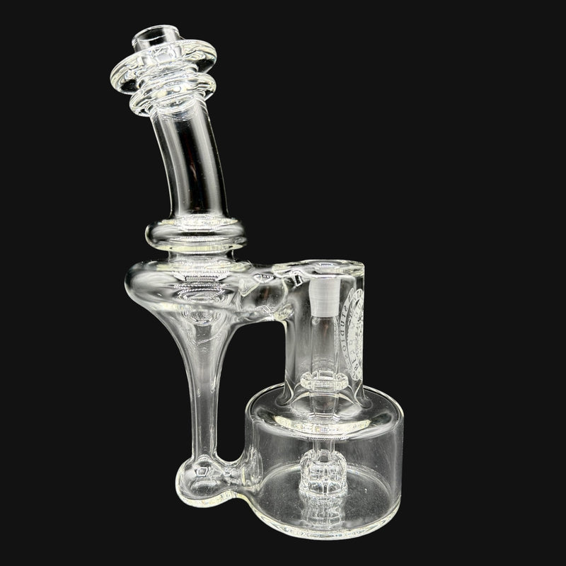 710 Pipes Smoke Shop Bear Mountain Studios clear glass 14mm DD RBR dab rig with matching carb cap.
