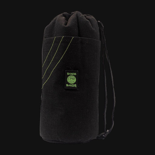 710 Pipes Smoke Shop black Dime Bags 18-inch drawstring tube made of durable Hempster with green stitching detail