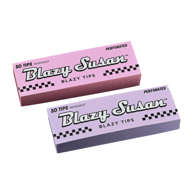 710 Pipes Smoke Shop Blazy Susan perforated rolling tips booklet with 50 pink paper tips for smoking accessories.