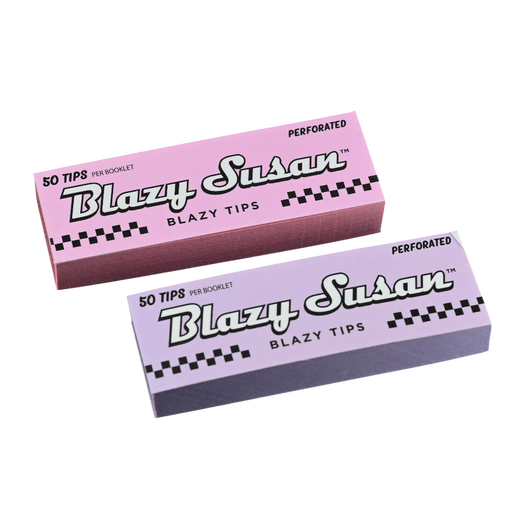 710 Pipes Smoke Shop Blazy Susan perforated rolling tips booklet with 50 pink paper tips for smoking accessories.