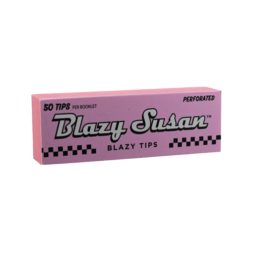 710 Pipes Smoke Shop Blazy Susan pink perforated rolling tips booklet containing 50 individual paper tips