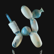 710 Pipes Smoke Shop Blitzkriega Balloon Giraffe Mirage glass pipe with blue accents, 6" tall, 14mm joint.