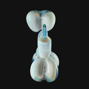 710 Pipes Smoke Shop Blitzkriega Balloon Giraffe Mirage glass pipe with blue accents, 6" tall with 14mm joint.