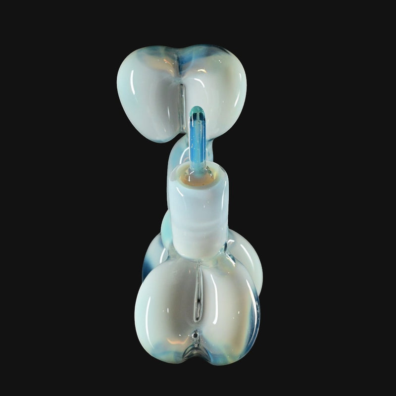 710 Pipes Smoke Shop Blitzkriega Balloon Giraffe Mirage glass pipe with blue accents, 6" tall with 14mm joint.