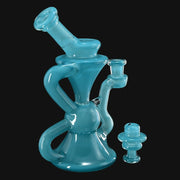 710 Pipes Smoke Shop 7-inch Really Teally full color glass recycler dab rig with 10mm joint and matching carb cap.