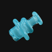 710 Pipes Smoke Shop Blob Glass Recycler in Really Teally blue, a 7-inch tall glass piece with a 10mm joint.