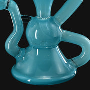 710 Pipes Smoke Shop 7-inch Blob Glass Recycler in Really Teally blue with a 10mm joint.