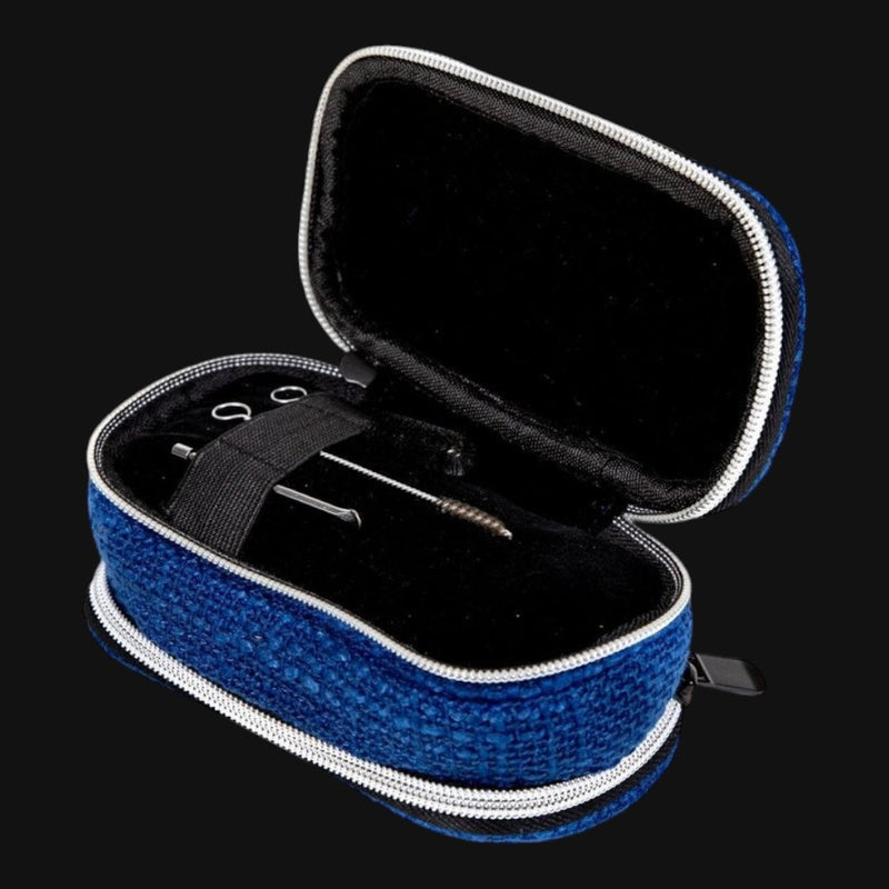 710 Pipes Smoke Shop blue 6-inch Dime Bags Pod travel case with padded velour interior and internal organization slots