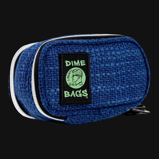 710 Pipes Smoke Shop blue Dime Bags Pod 6 inch travel case with durable Hempster exterior and logo patch