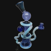 710 Pipes Smoke Shop blue glass recycler dab rig with a 10mm joint and 10 inch height.
