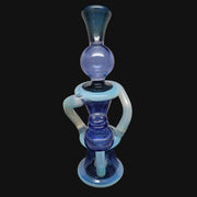 710 Pipes Smoke Shop blue glass recycler water pipe with a 10mm joint and 10-inch height.