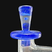 710 Pipes Smoke Shop blue glass tower cap with opal accents and a flat base.