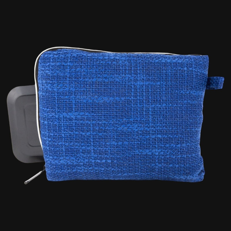710 Pipes Smoke Shop blue 10-inch Dime Bags padded pouch made from durable Hempster fabric for accessory storage.