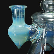 710 Pipes Smoke Shop blue shroom glass water pipe with mosaic percolator, 7.5 inches tall, 10mm joint.