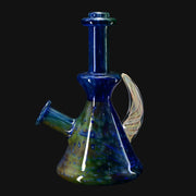 710 Pipes Smoke Shop Brando 10mm Space Rig glass water pipe with blue and green speckled design and clear handle.