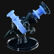 710 Pipes Smoke Shop Cajun Glass X Marni420 Heliosphere dab rig, blue satin opal glass with black speckled accents and 10mm joint.