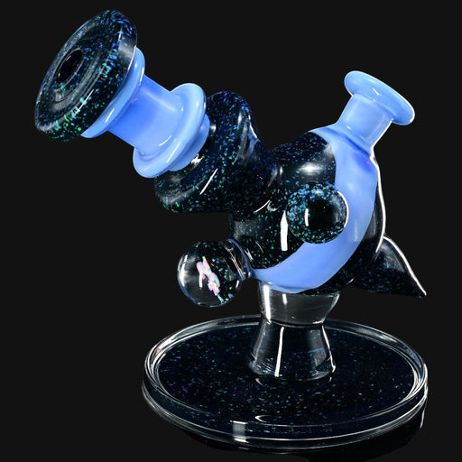 710 Pipes Smoke Shop Cajun Glass X Marni420 Heliosphere dab rig with blue satin opal accents and 10mm joint.