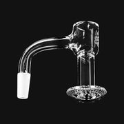 710 Pipes Smoke Shop Campfire Quartz V2 Blurper Hybrid nail with a clear glass bucket and frosted joint connection.