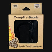 710 Pipes Smoke Shop Campfire Quartz 14mm male 90-degree tower slide glass bowl in branded retail packaging