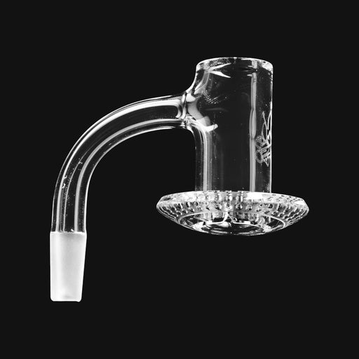 710 Pipes Smoke Shop Campfire Quartz V2 blender banger with a clear glass bucket and a textured base for dabbing.
