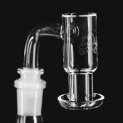 710 Pipes Smoke Shop Campfire V2 quartz slurper banger with 20mm diameter and etched logo on black background