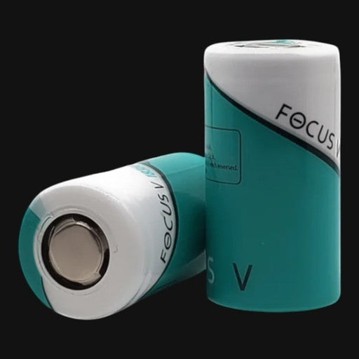 710 Pipes Smoke Shop Carta 2 18350 rechargeable batteries in teal and white with Focus V branding